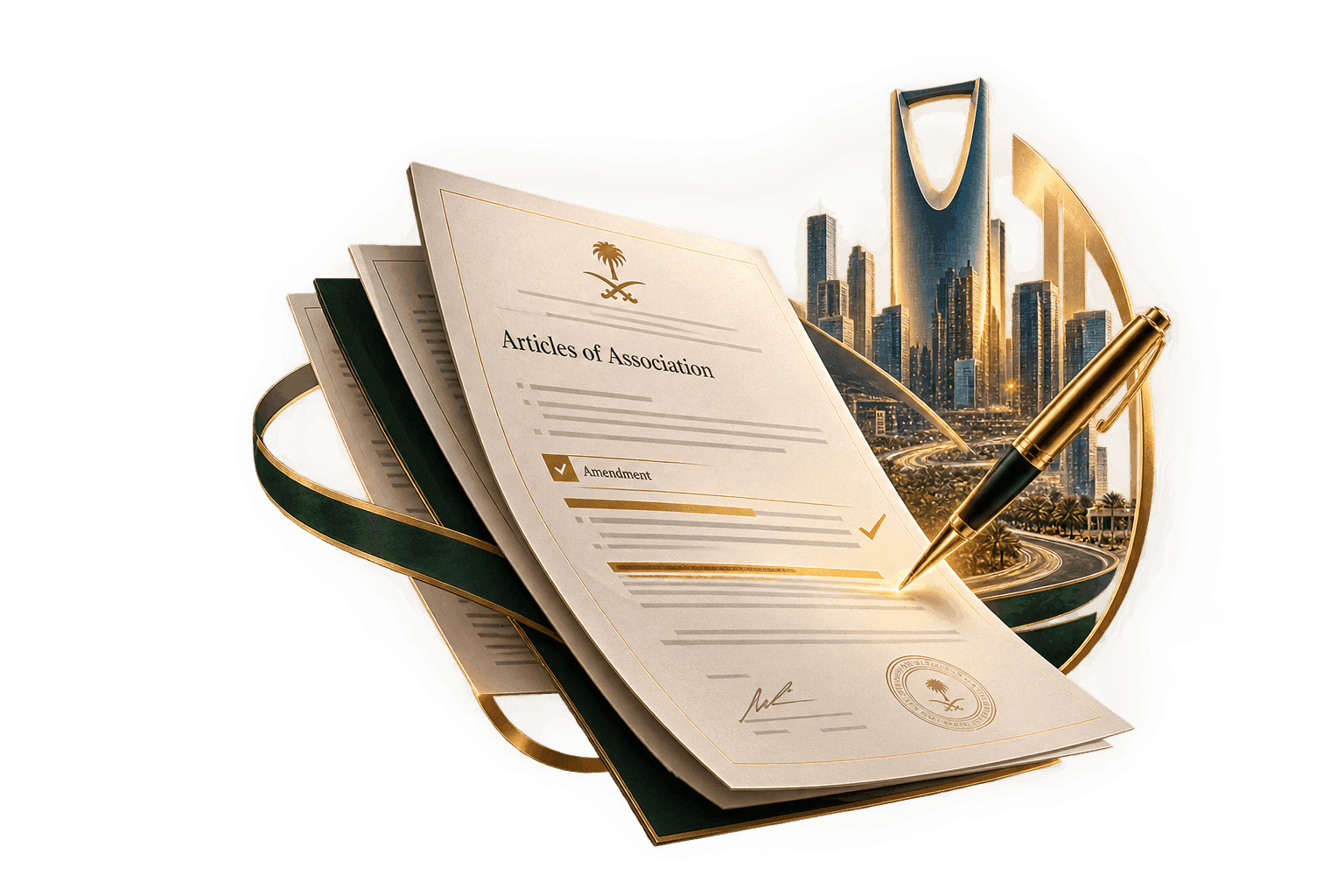 Articles of Association amendment document in Saudi Arabia