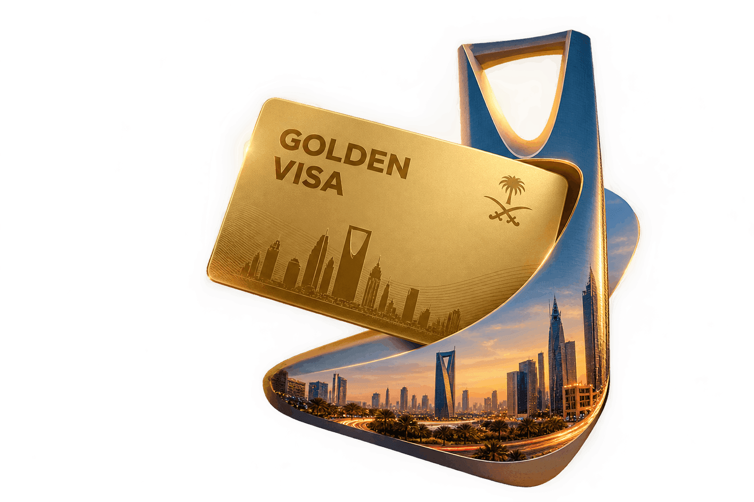 Saudi Golden Visa card and Kingdom map